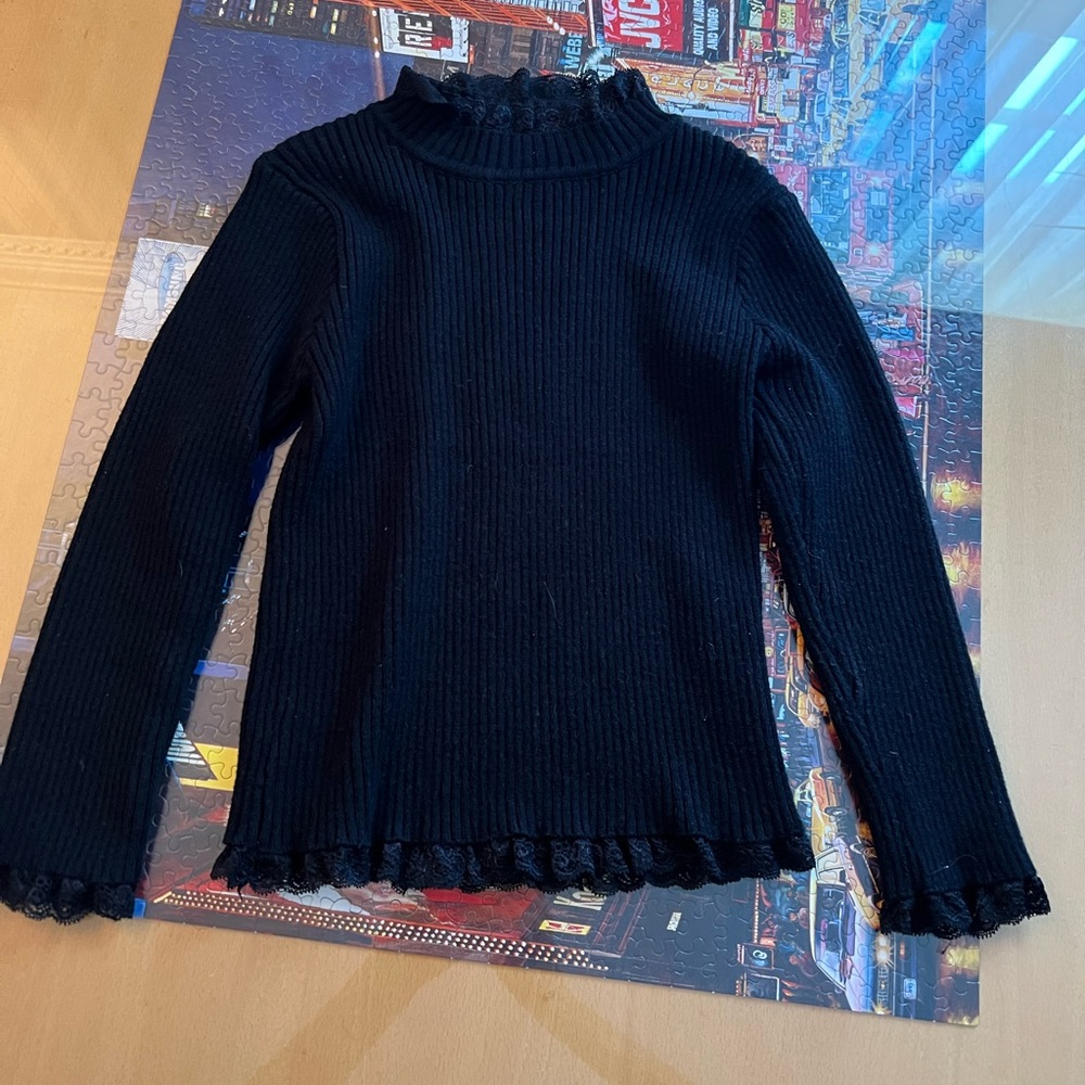 ARSHINER GIRLS DRESSY TOP-LACE trimmings